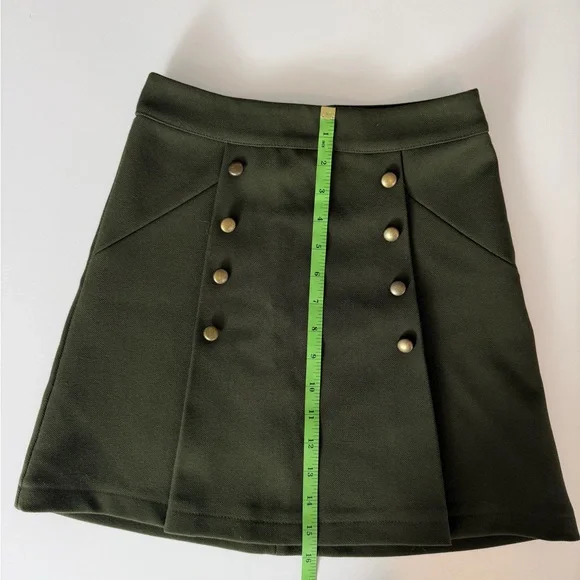 Vintage H&M Dark Green A-Line Skirt with Buttons - Picture 7 of 9